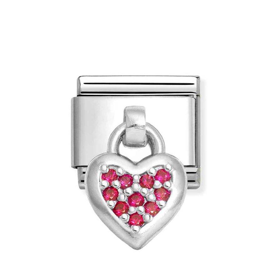 Nomination Classic Dangle Silver Cz Red Heart Pendant Charm - MococoNomination331800/268033497537881Charms and Links