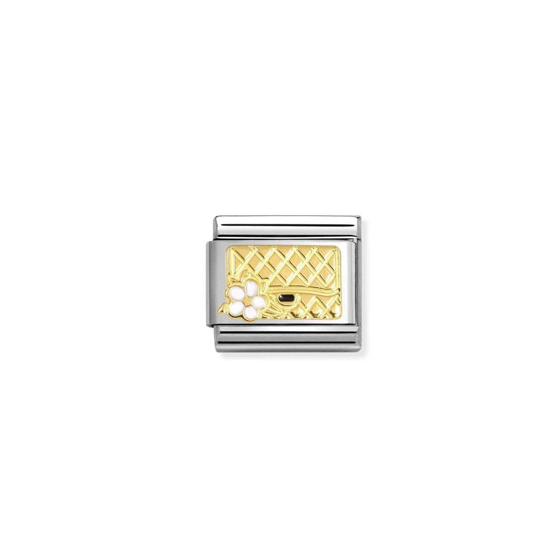 Nomination Classic Gold Bag with White Flower Charm - MococoNomination030272/948033497565419Charms and Links