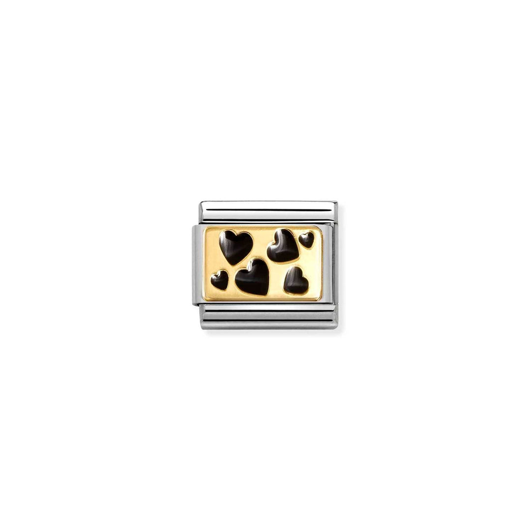 Nomination Classic Gold Black Enamel Heart Charm - MococoNomination030284/688033497553119Charms and Links