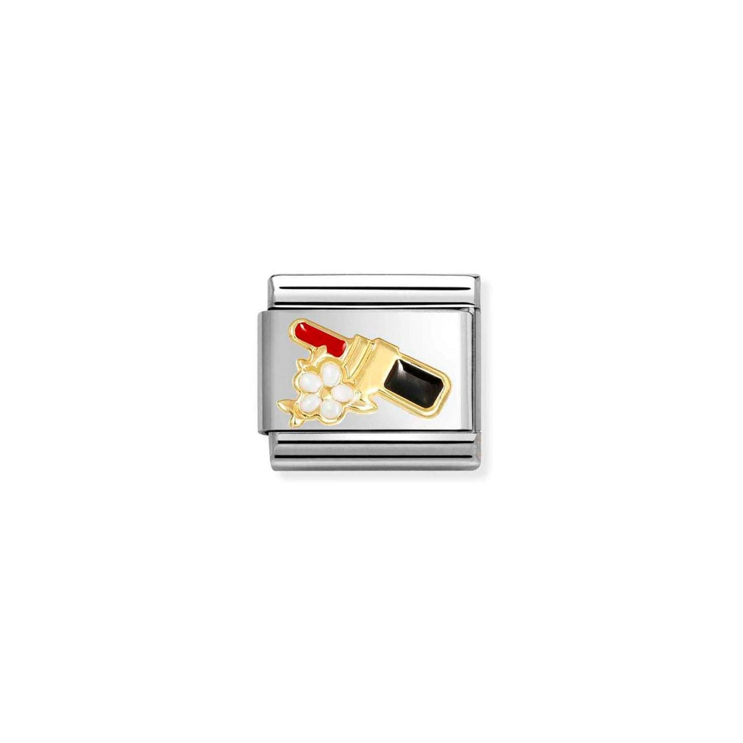 Nomination Classic Gold Lipstick with Flower Charm - MococoNomination030272/968033497565433Charms and Links
