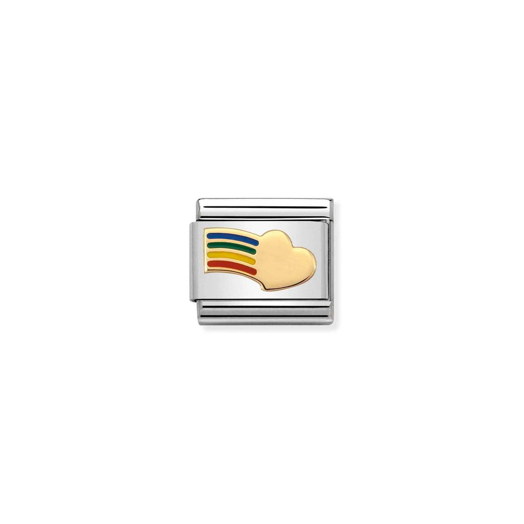 Nomination Classic Gold Multi Coloured Rainbow Heart Charm - MococoNomination030283/128033497362537Charms and Links