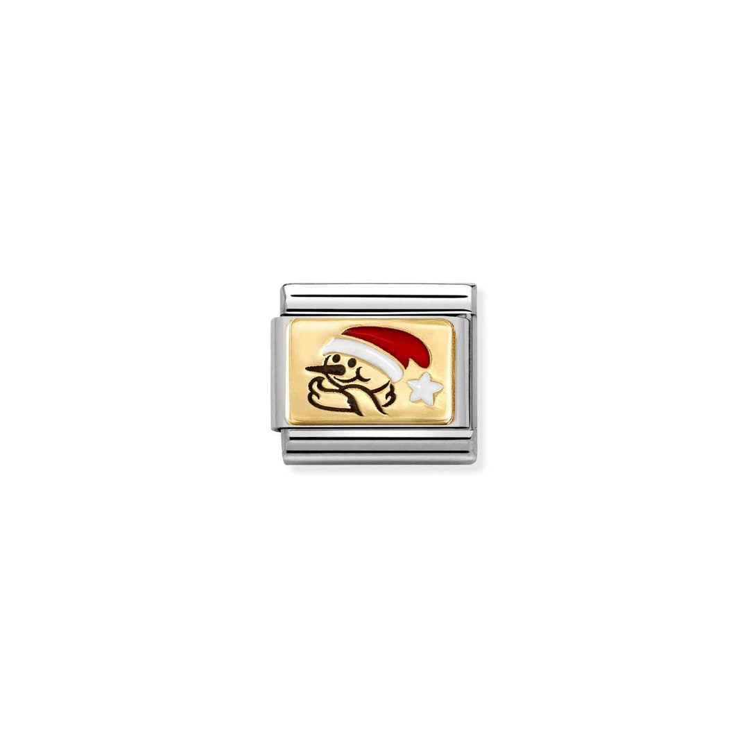 Nomination Classic Gold Snowman with Santa Hat Charm - MococoNomination030289/128033497553188Charms and Links