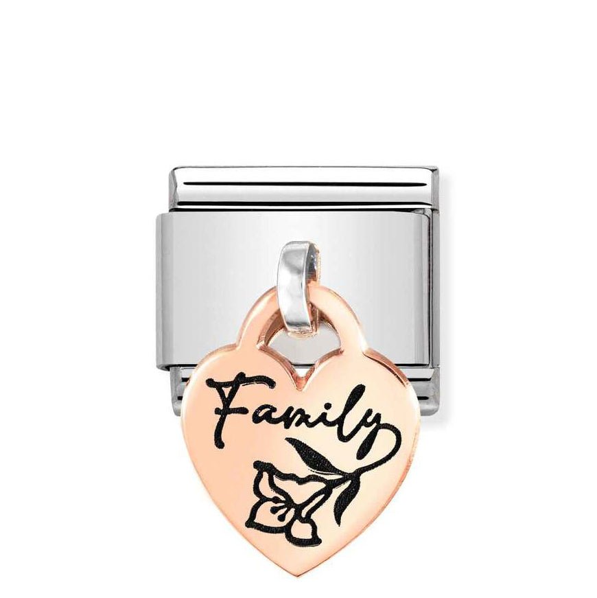 Nomination Classic Rose Gold Family Heart Pendant Charm - MococoNomination431803/048033497528575Charms and Links
