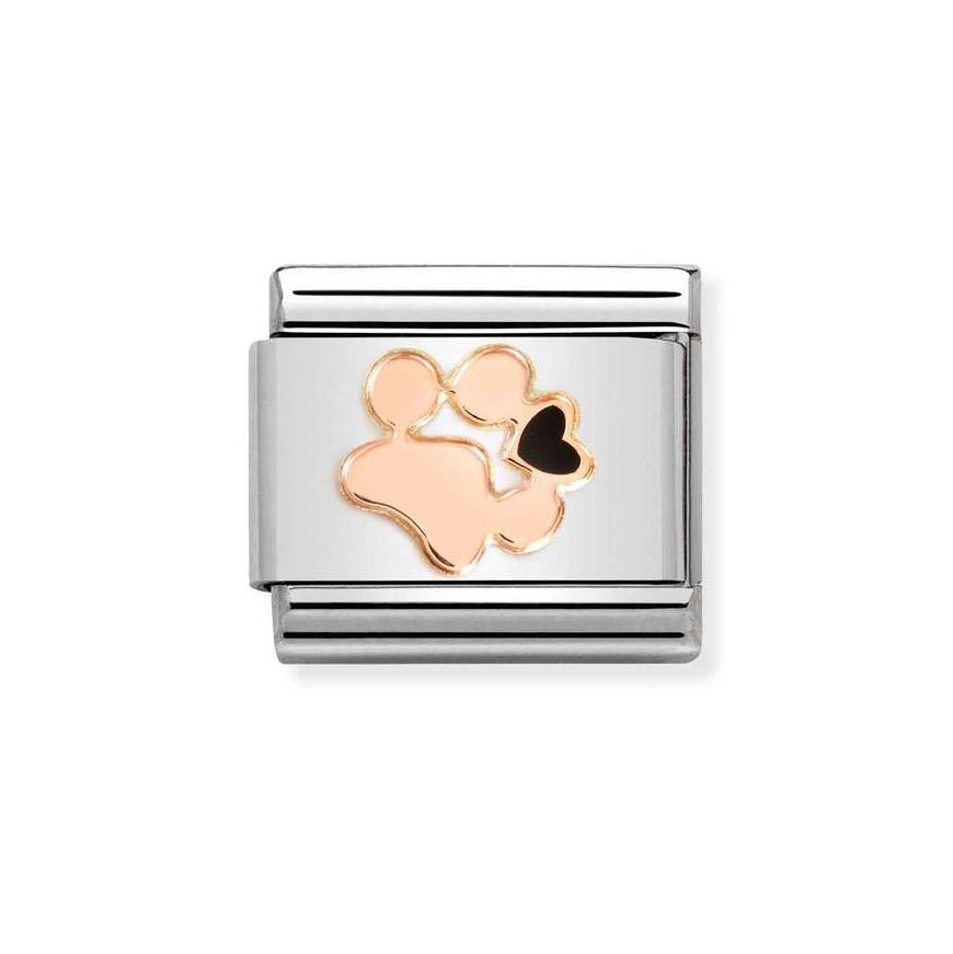 Nomination Classic Rose Gold Pawprint Heart Charm - MococoNomination430202/188033497528476Charms and Links