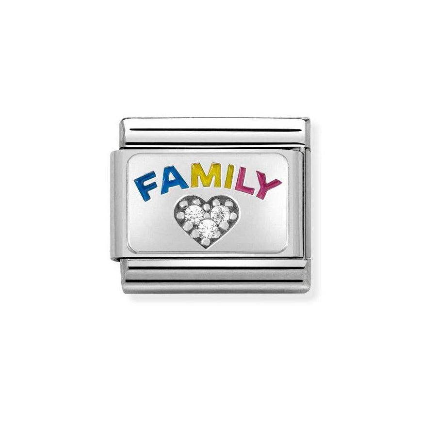 Nomination Classic Silver Colour CZ Family Heart Charm - MococoNomination330306/088033497491701Charms and Links