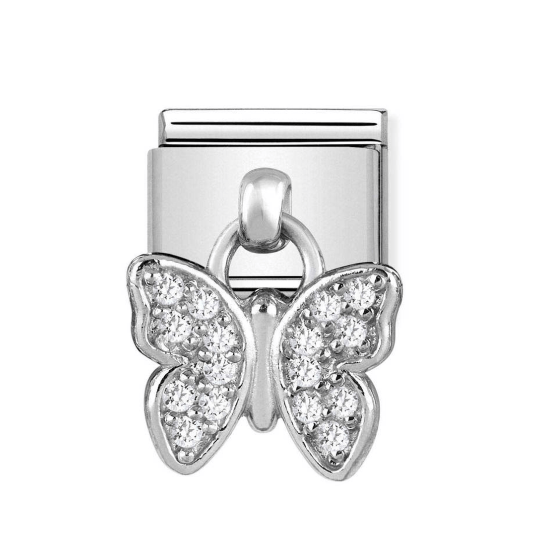 Nomination Classic Silver Dangle CZ Butterfly Pendant Charm - MococoNomination331800/168033497399755Charms and Links