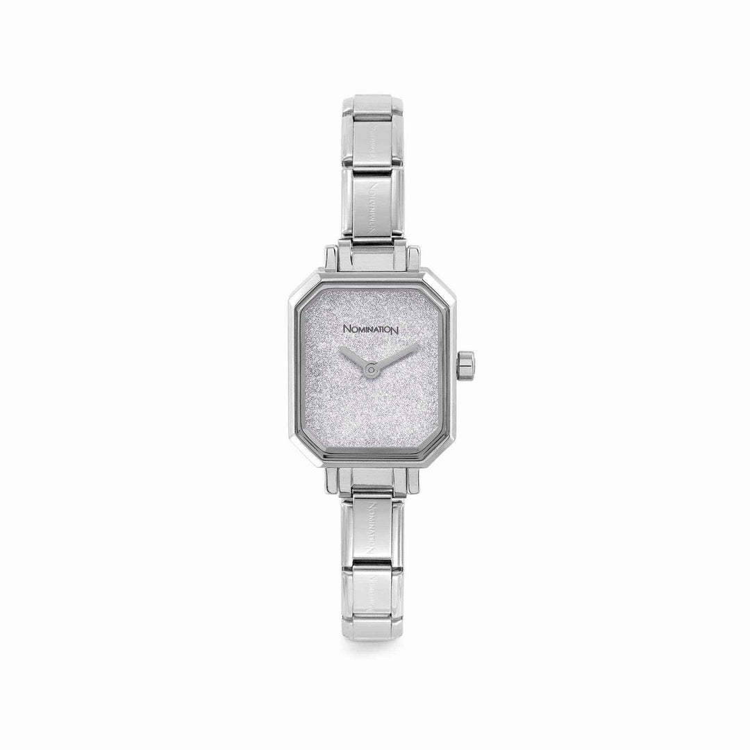 Nomination Classic Silver Rectangular Silver Glitter Dial Watch - MococoNomination076030/0238033497454539Watches and Accessories