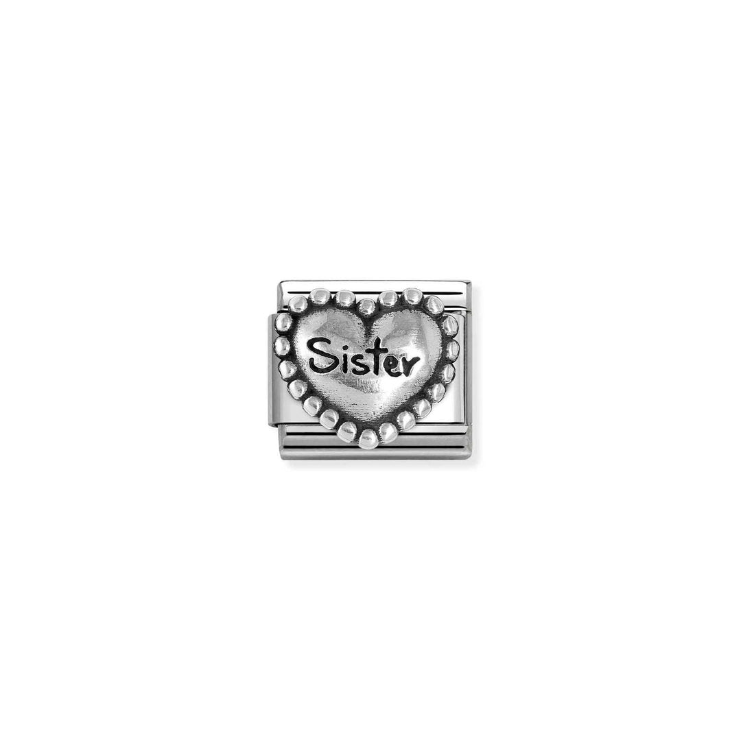 Nomination Classic Silver Sister Beaded Heart Charm - MococoNomination330101/818033497553515Charms and Links