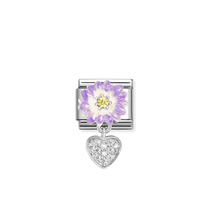 Nomination Composable Classic Purple Flower Heart Link - MococoNomination331814/108033497550323Charms and Links
