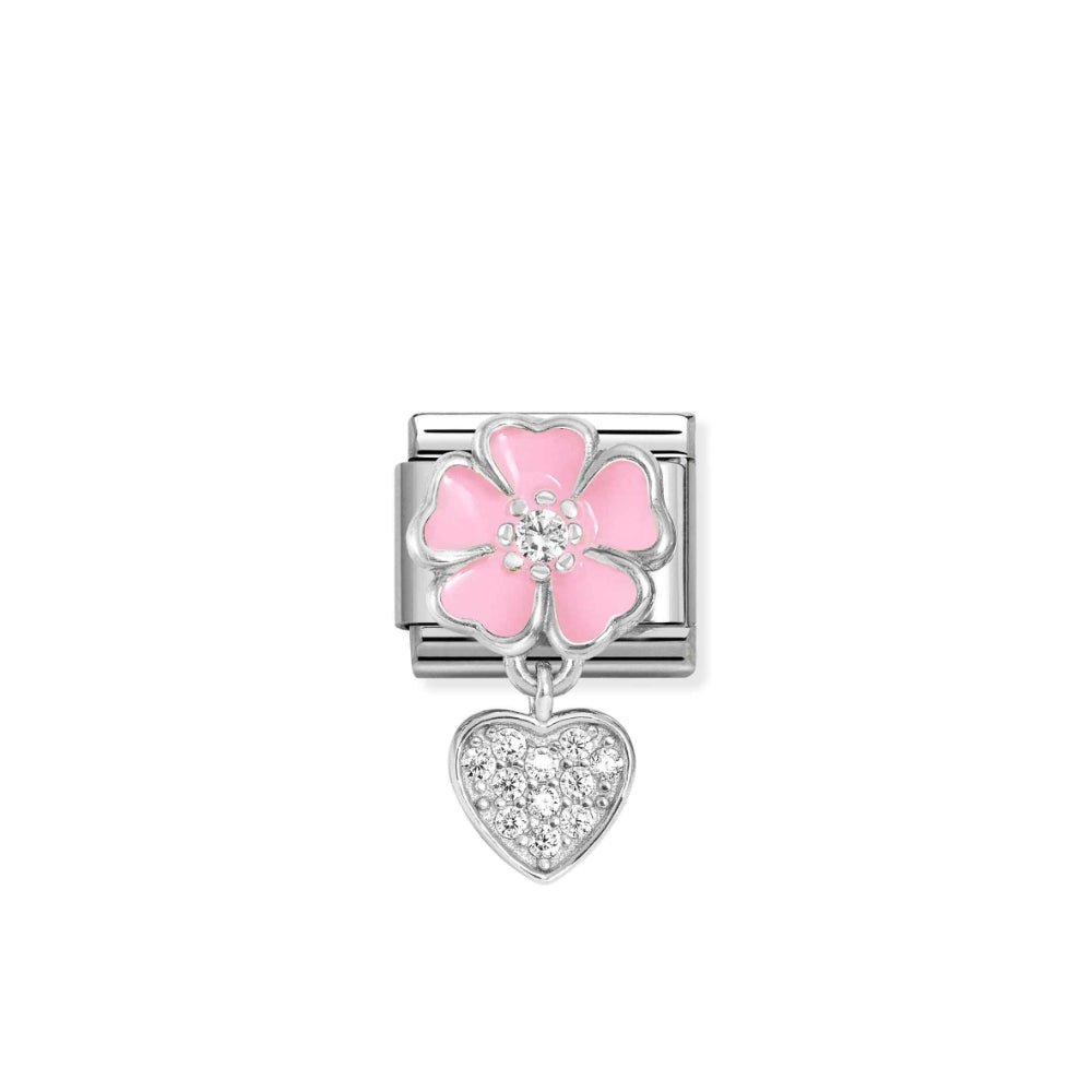 Nomination Composable Pendant Link Silver Flower and Heart Link - MococoNomination331814/018033497550231Charms and Links
