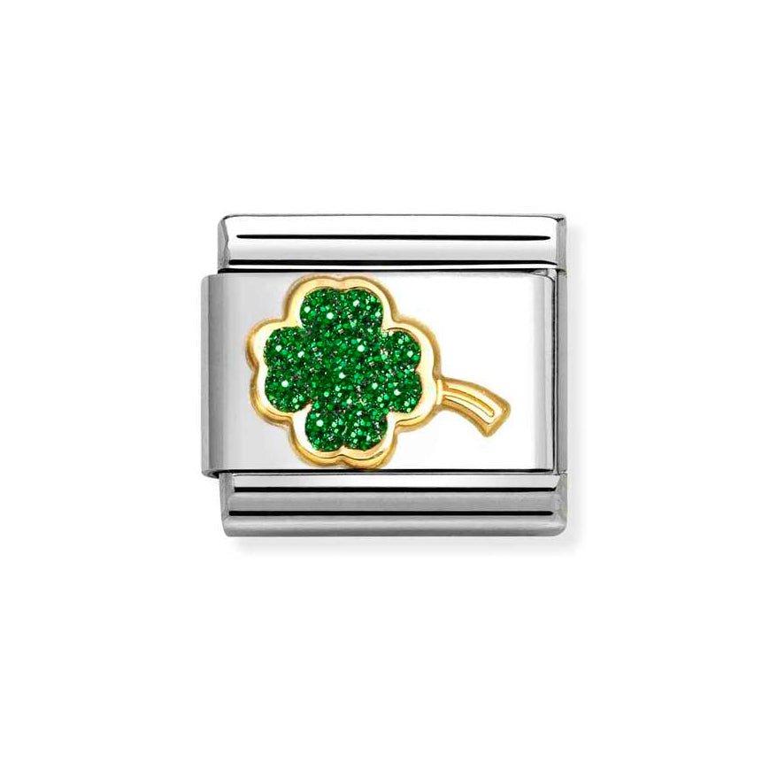 Nomination Gold Classic Glitter Green Four - Leaf Clover Charm - MococoNomination030220/188033497536846Charms and Links