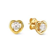 Nomination Gold Cubic Zirconia Heart Earrings