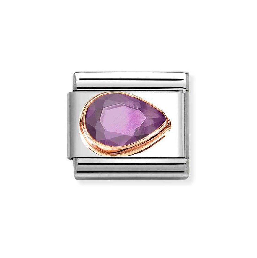Nomination Rose Gold Classic Purple Cz Faceted Drop Right Side Charm - MococoNomination430606/0018033497537492Charms and Links