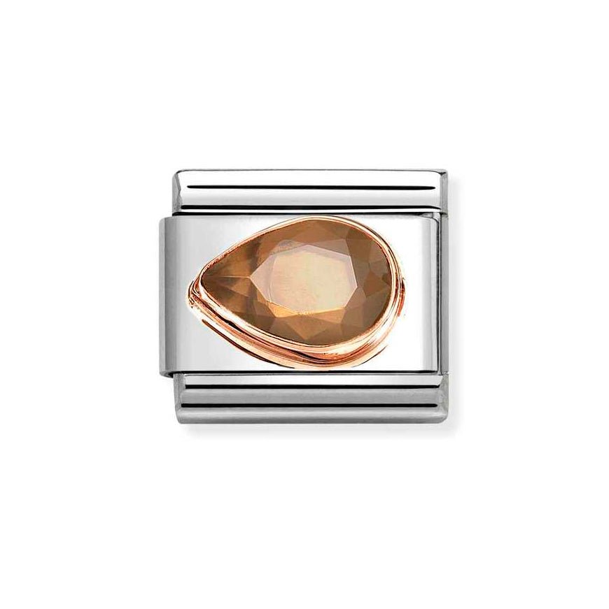 Nomination Rose Gold Classic Smokey Cz Faceted Drop Left Side Charm - MococoNomination430605/0128033497537485Charms and Links