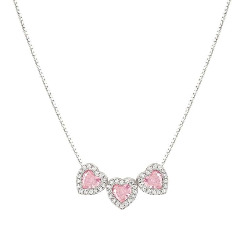 Nomination Silver All my Love Pink Triple Heart Necklace - MococoNomination240303/0028033497539908Necklaces
