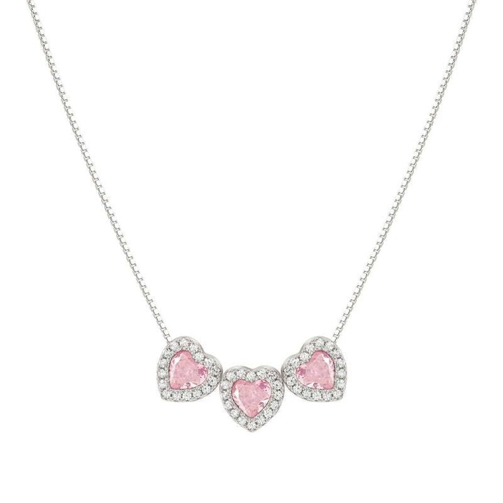 Nomination Silver All my Love Pink Triple Heart Necklace - MococoNomination240303/0028033497539908Necklaces