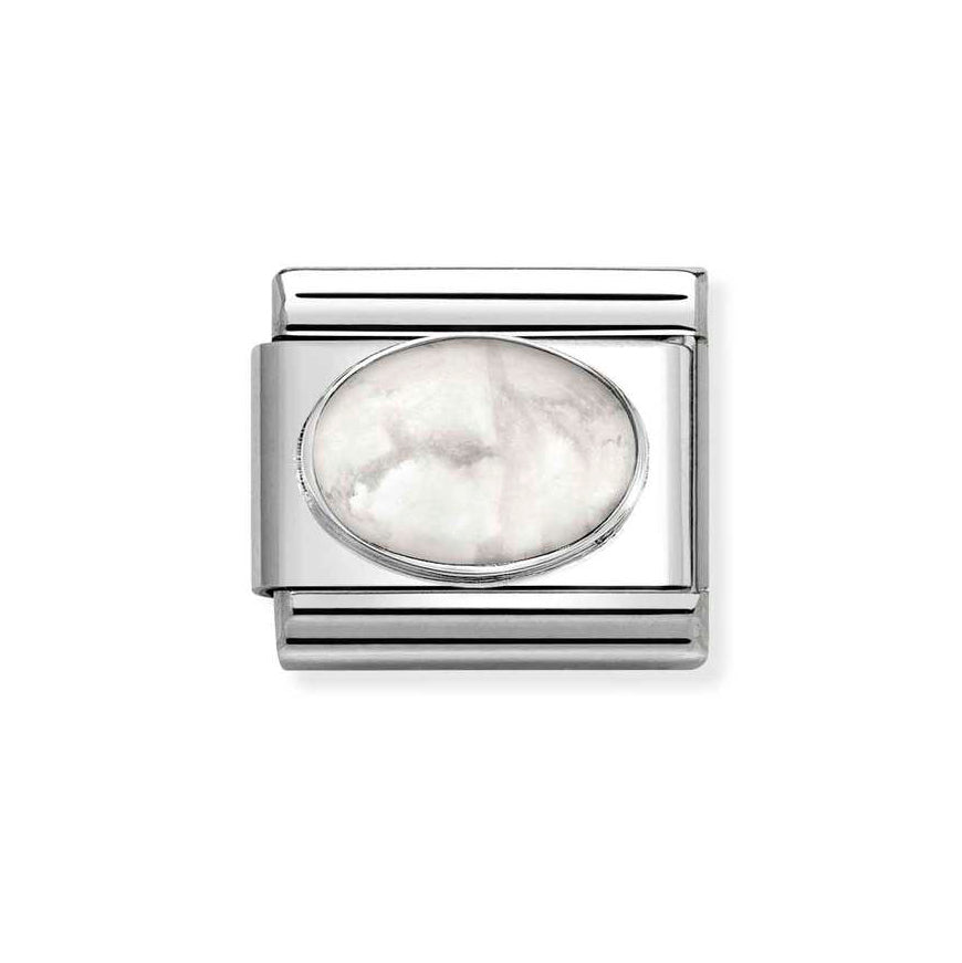 Nomination Silver Classic Howlite Oval Charm - MococoNomination330510/458033497537829Charms and Links