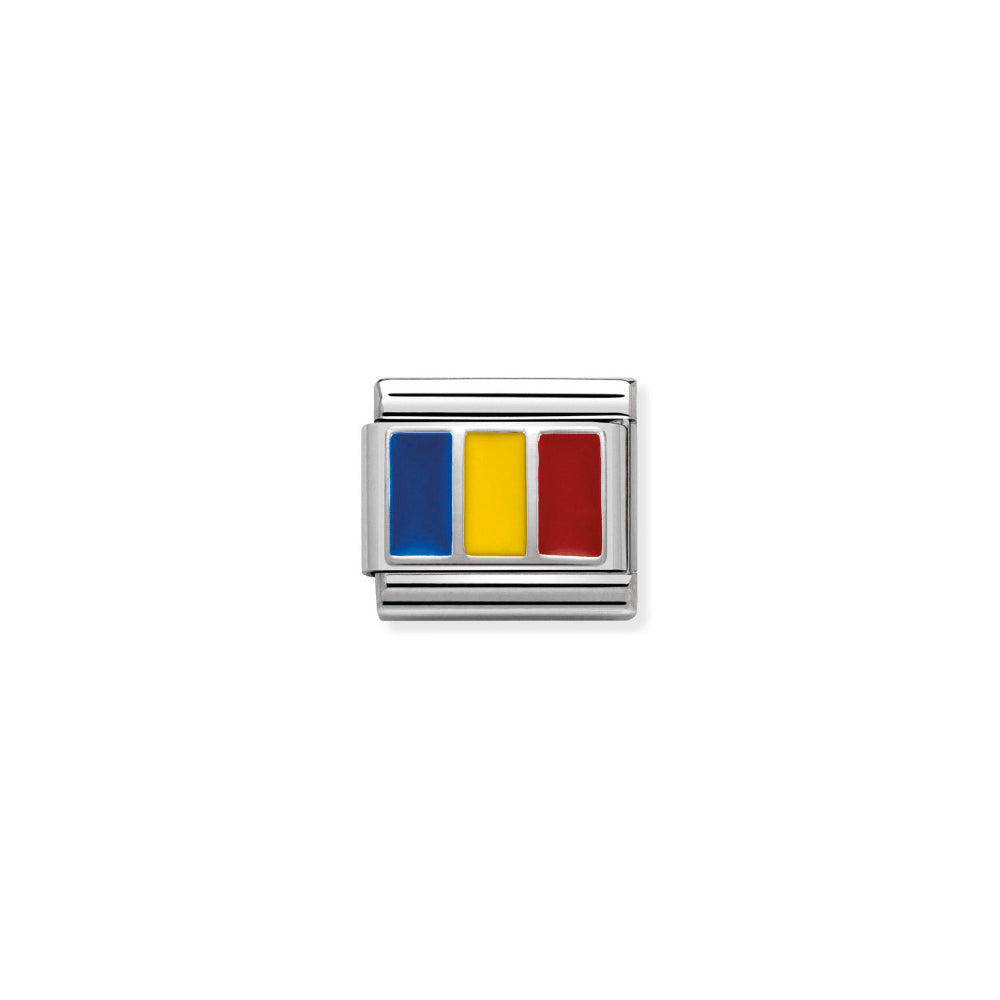 Nomination Silver Composable Classic Flags In St.Steel, Enamel Romania Charm Image