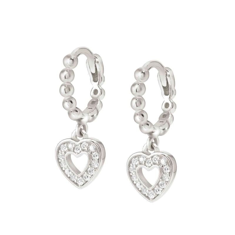 Nomination Silver Lovecloud Cubic Zirconia Heart Hoop Earrings - MococoNomination240507/0098033497540638Earrings