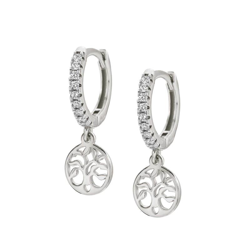 Nomination Silver Tree of Life Crystal Huggie Hoop Earrings - MococoNomination148604/0478033497497765Earrings