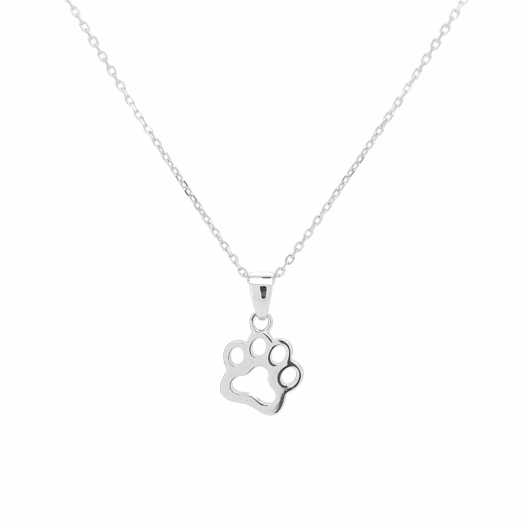 ol&co Silver Paw Print Pendant Necklace - MococoOl&CoD8242 - NNecklaces