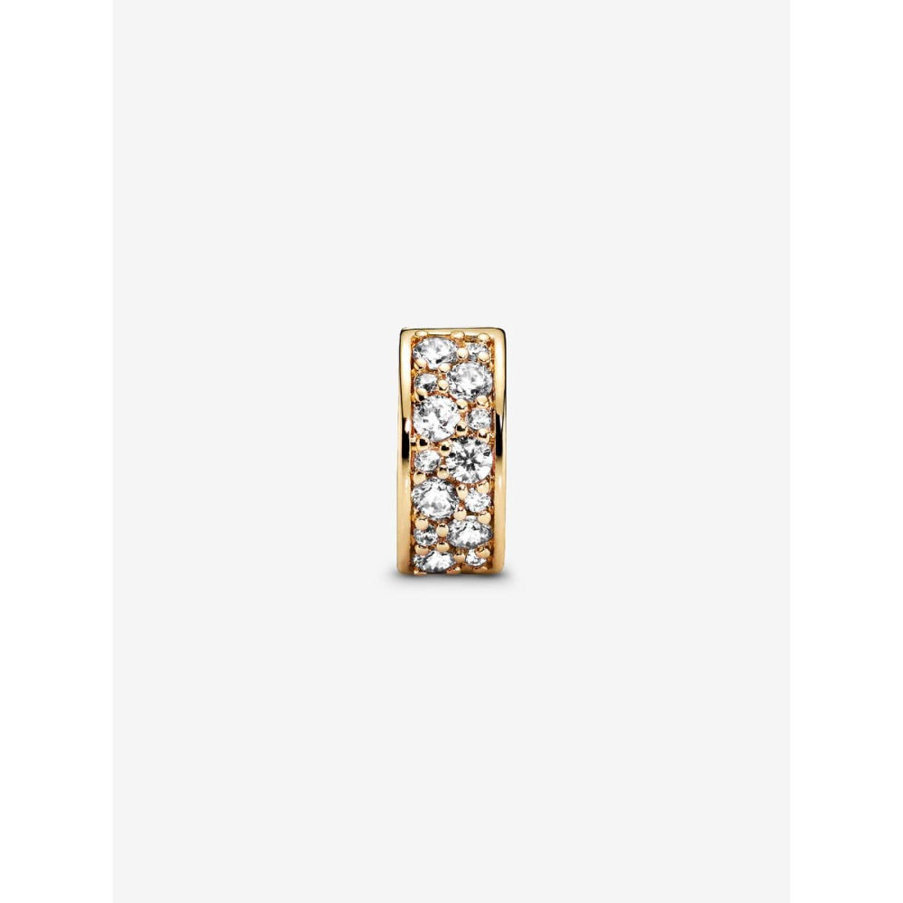 Pandora 14K Gold Plated Clear Pave Clip Charm Image 4