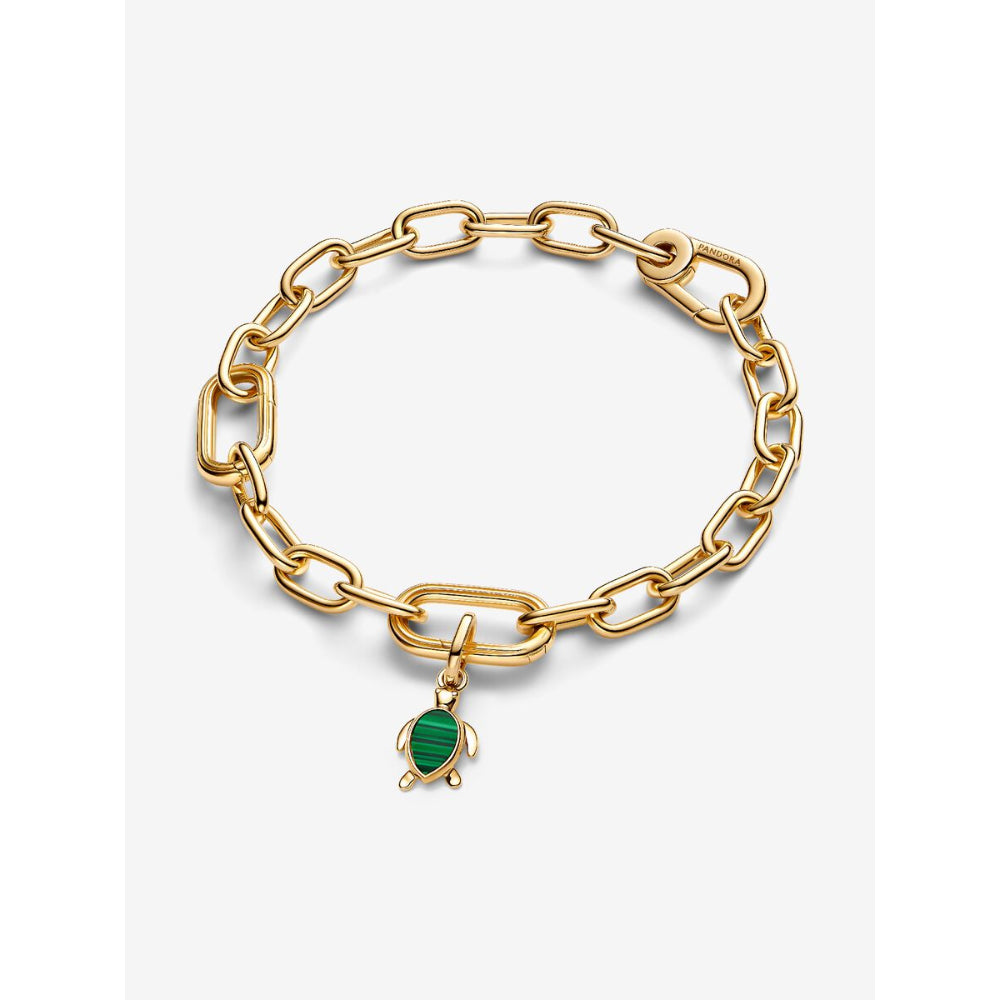 Pandora 14K Gold Plated Green Turtle Mini Dangle Charm Image 4