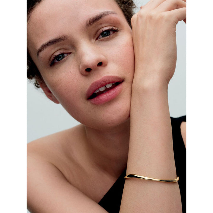 Pandora 14K Gold Plated Organically Shaped Bangle Image 3