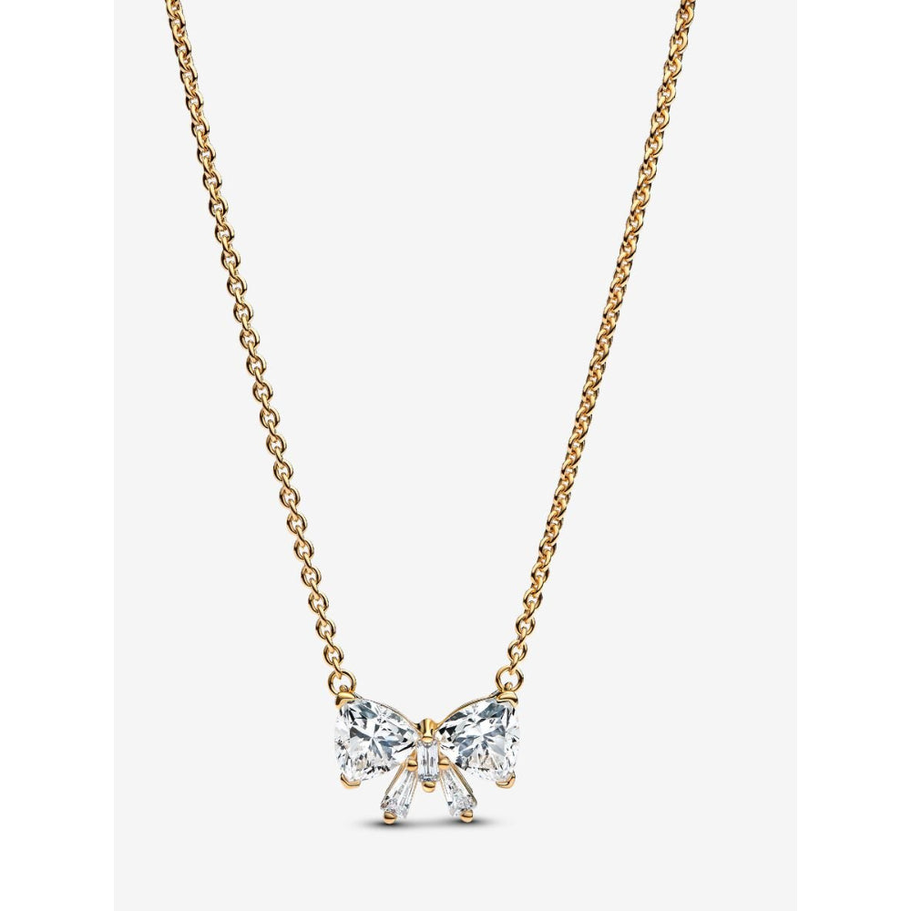 Pandora 14K Gold Plated Sparkling Bow Necklace Image 1