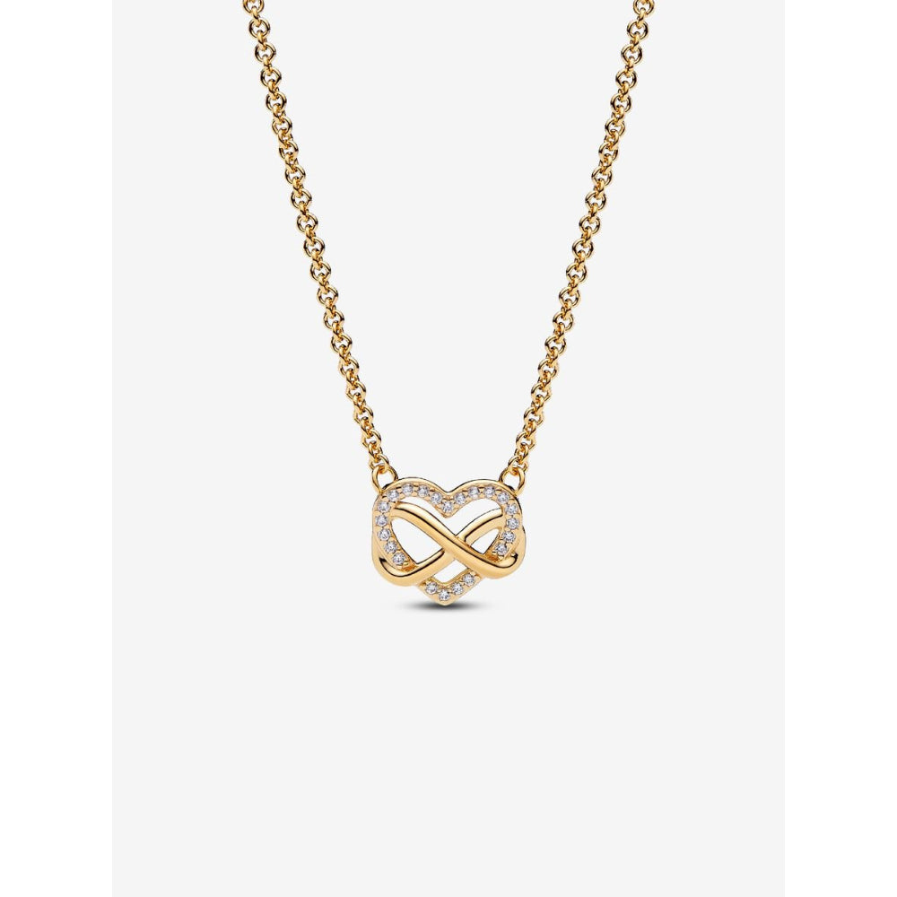 Pandora 14K Gold Plated Sparkling Infinity Heart Collier Necklace Image 1