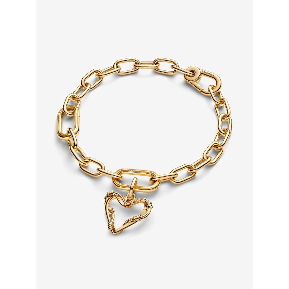 Pandora 14K Gold Plated Wire Heart Dangle Charm Image 5