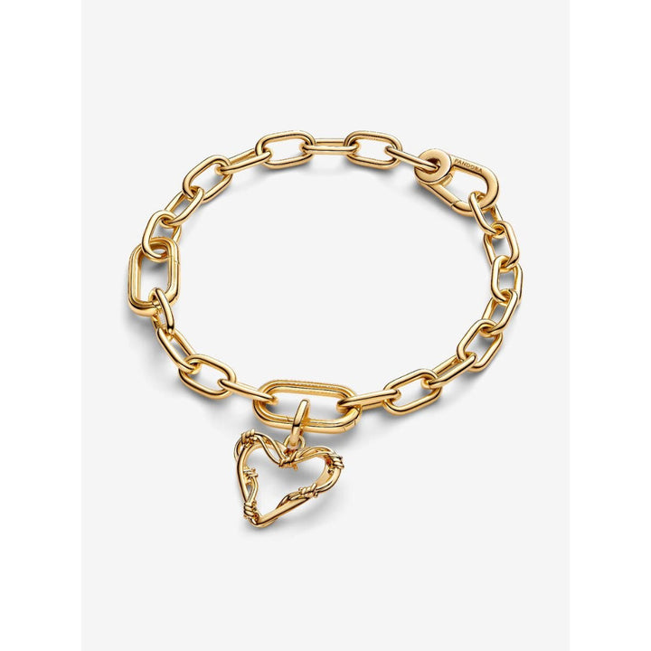 Pandora 14K Gold Plated Wire Heart Dangle Charm Image 5