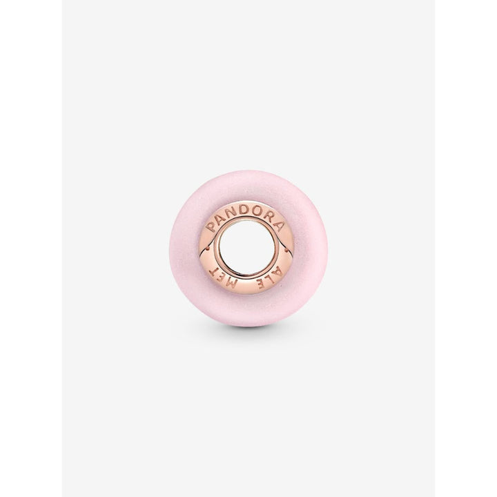 Pandora 14K Rose Gold Plated Matte Pink Murano Glass Charm Image 4