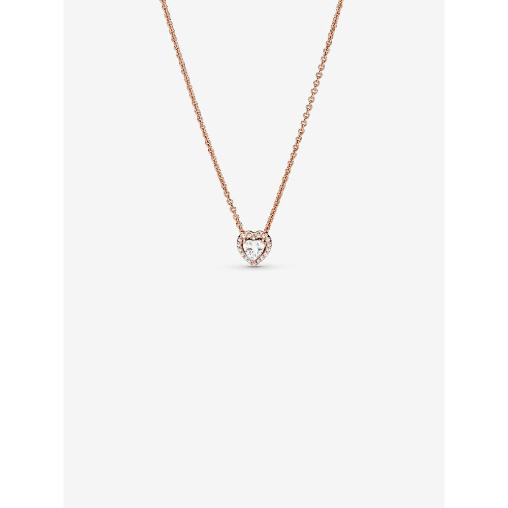 Pandora 14K Rose Gold Plated Sparkling Heart Collier Necklace Image 1