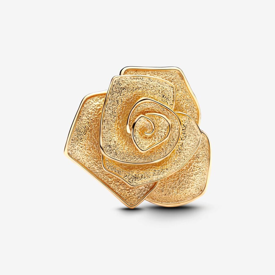 Pandora Gold Rose in Bloom Oversized Charm