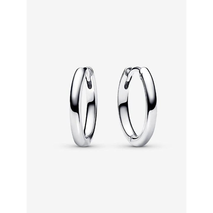 Pandora Moments Sterling Silver 18 Mm Charm Hoop Earrings Image 1