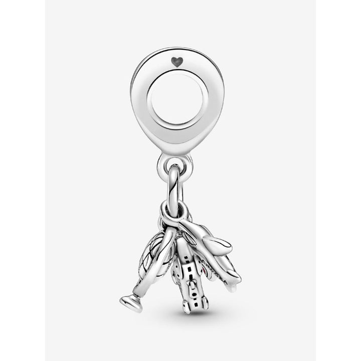 Pandora Sterling Silver Airplane, Globe & Suitcase Dangle Charm Image 5
