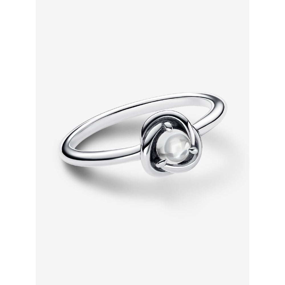 Pandora Sterling Silver April Birthstone Eternity Circle Ring Image 5