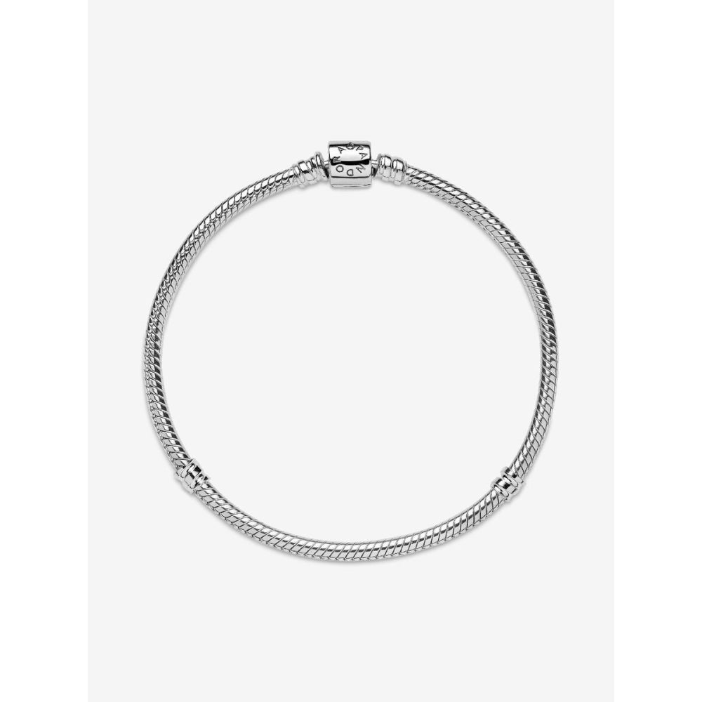 Pandora Sterling Silver Barrel Clasp Snake Chain Bracelet - Image 4