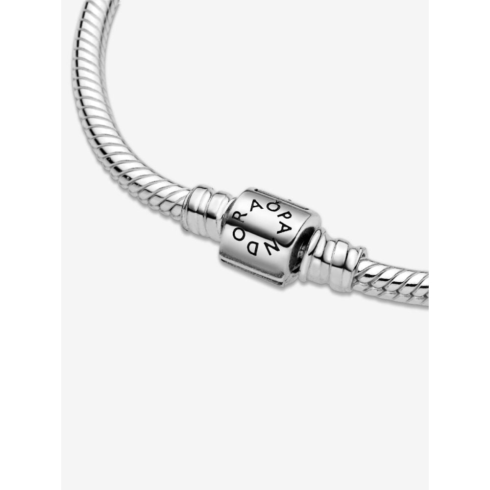 Pandora Sterling Silver Barrel Clasp Snake Chain Bracelet - Image 5