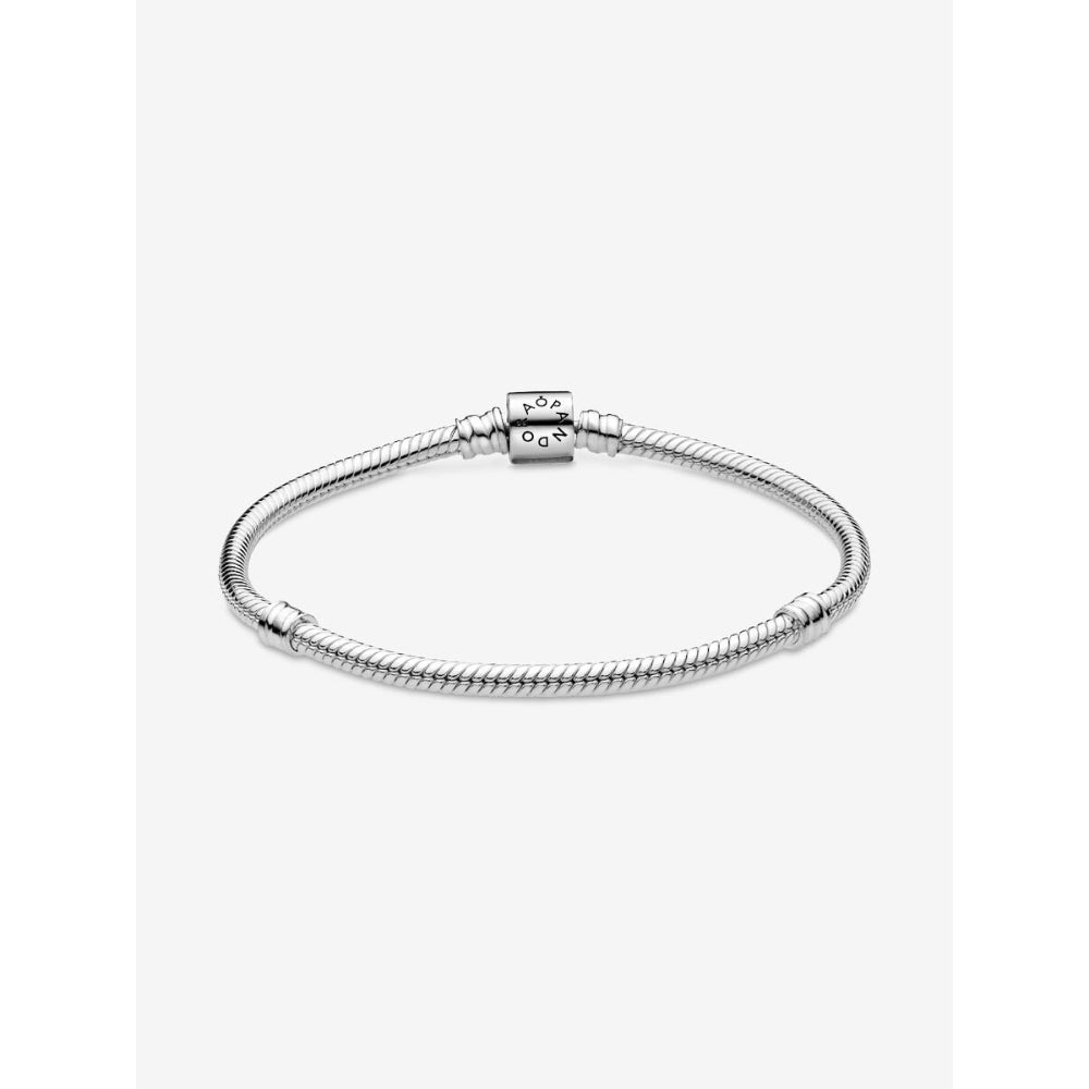 Pandora Sterling Silver Barrel Clasp Snake Chain Bracelet - Image 6