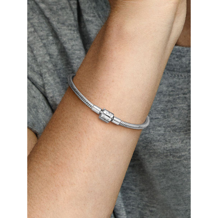 Pandora Sterling Silver Barrel Clasp Snake Chain Bracelet - Image 2