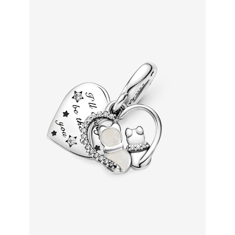 Pandora Sterling Silver Cats & Hearts Dangle Charm Image 4