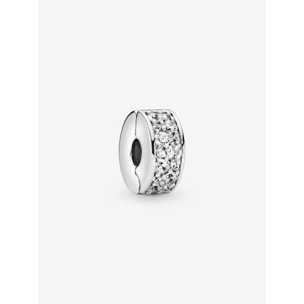 Pandora Sterling Silver Clear Pave Clip Charm Image 1