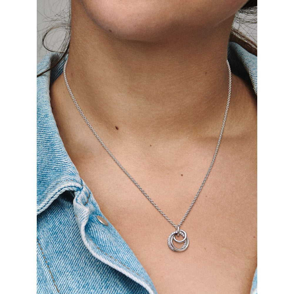 Pandora Sterling Silver Family Always Encircled Pendant Necklace Image 2