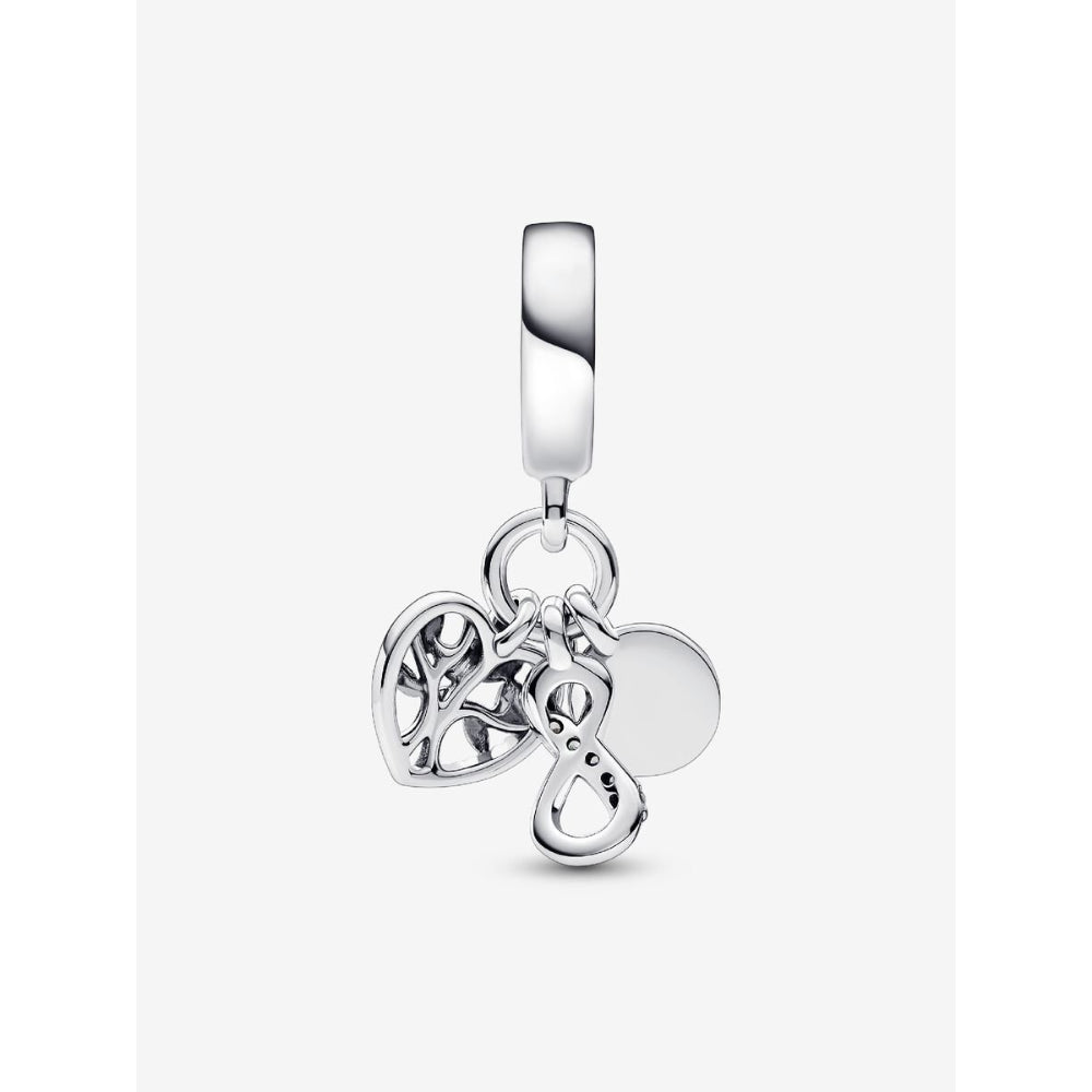 Pandora Sterling Silver Family Infinity Triple Dangle Charm Image 5