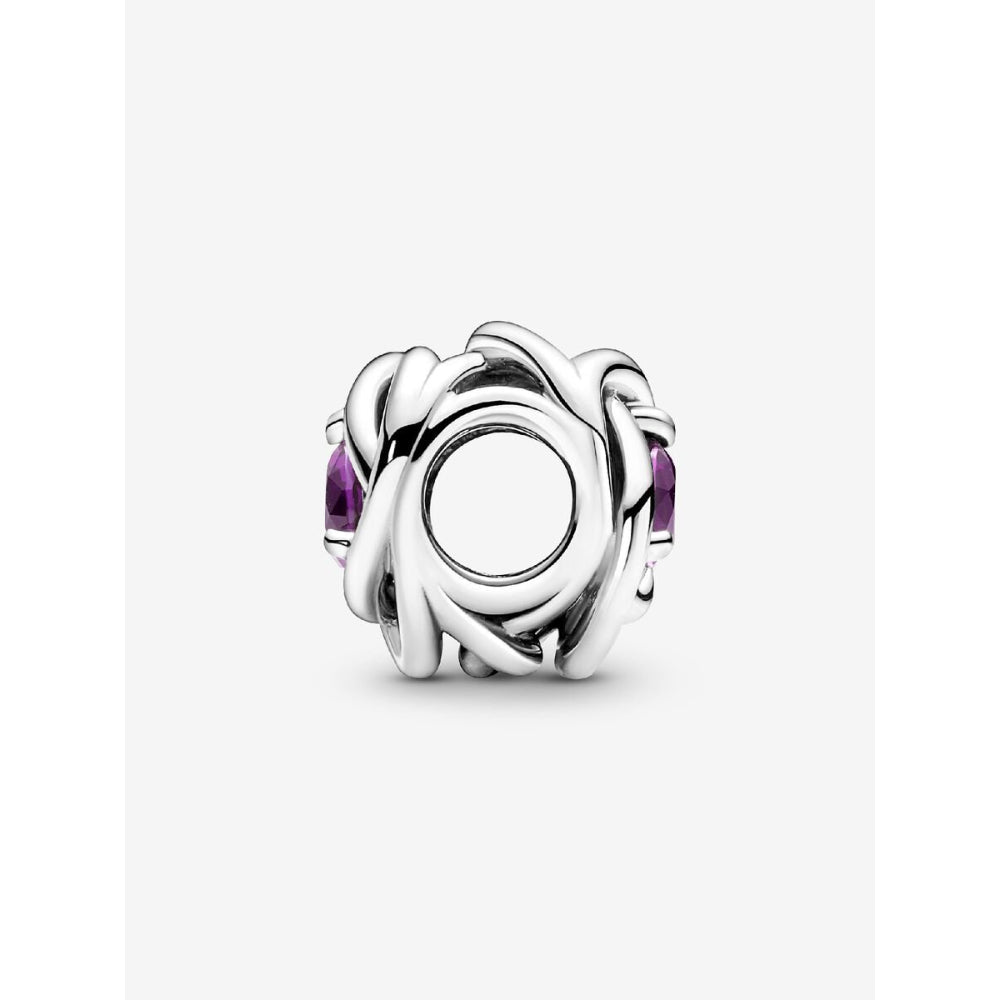 Pandora Sterling Silver February Birthstone Eternity Circle Charm Image 6