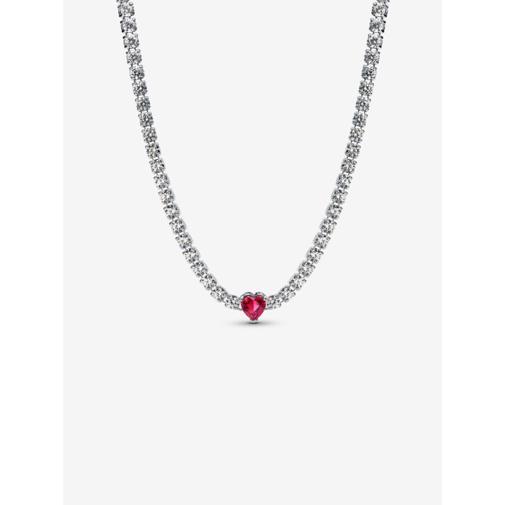 Pandora Sterling Silver Halo Heart Choker Image 1