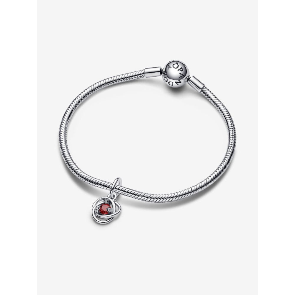 Pandora Sterling Silver July Eternity Circle Dangle Charm Image 6