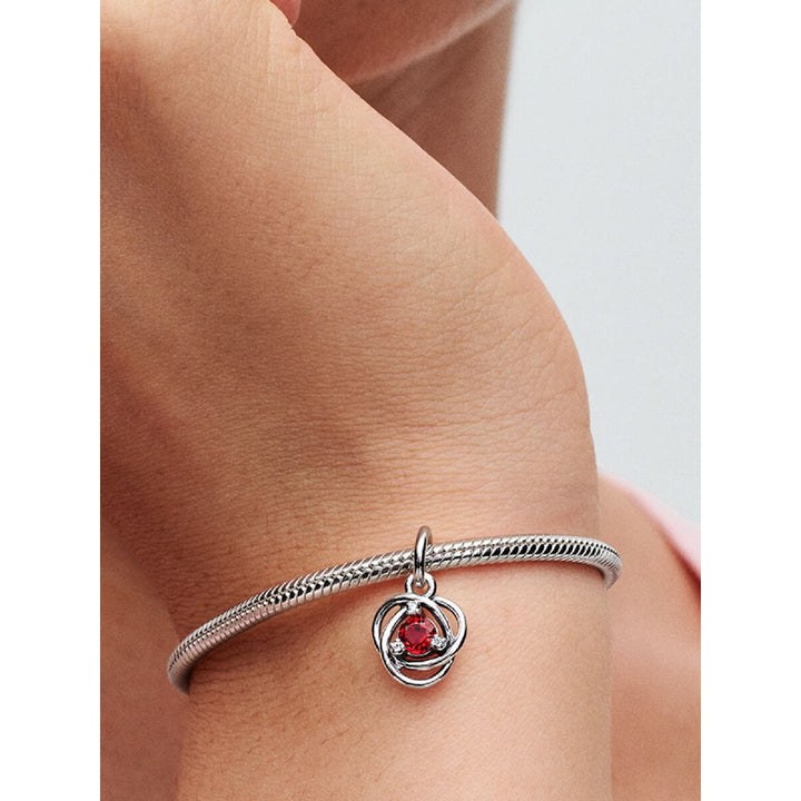 Pandora Sterling Silver July Eternity Circle Dangle Charm Image 2